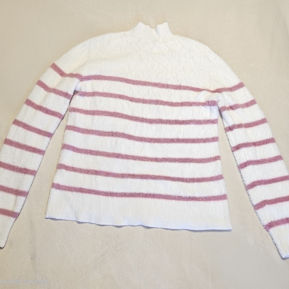 Bailey 44 Sweaters - 🌟Bailey 44🌟 Soft Pink and White Striped Mockneck Sweater, Women's Sz S